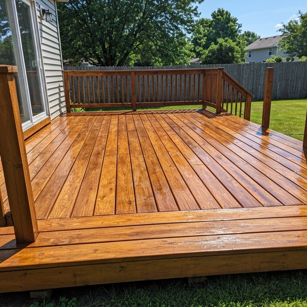 Restored deck after professional power washing